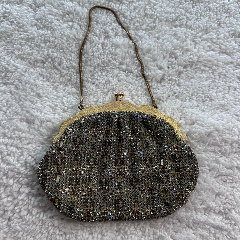 L'Etoile by Pam Vintage Evening Bag Rhinestone Purse Austrian Crystals 50's rare - Picture 2 of 10